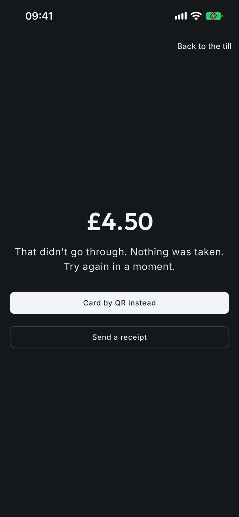 If a tap doesn't go through: Card by QR instead