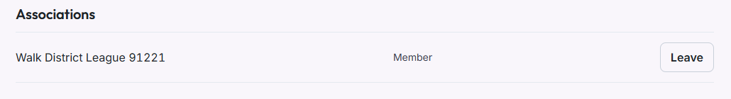 An association on the club page