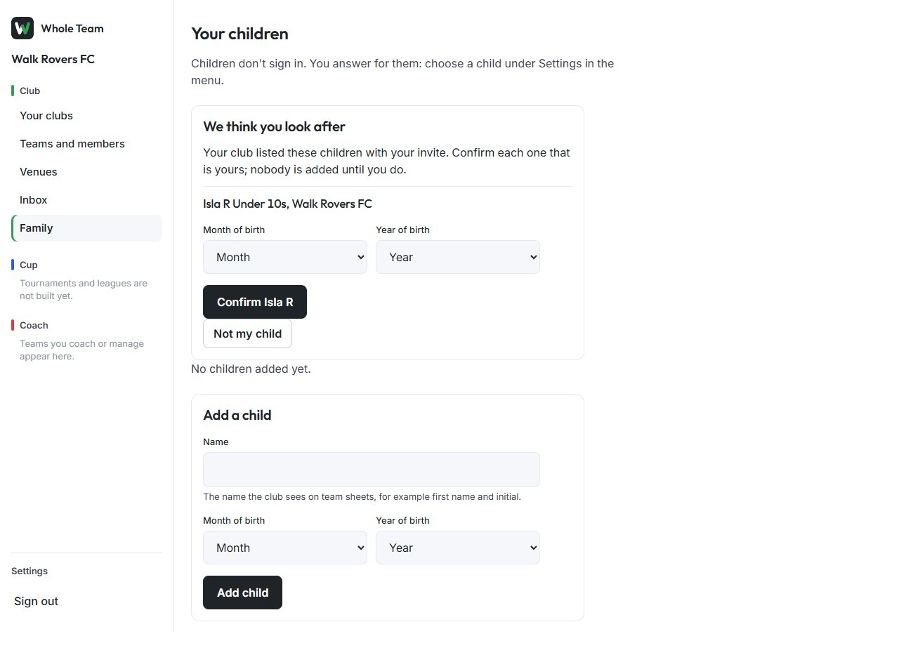 Confirming imported children