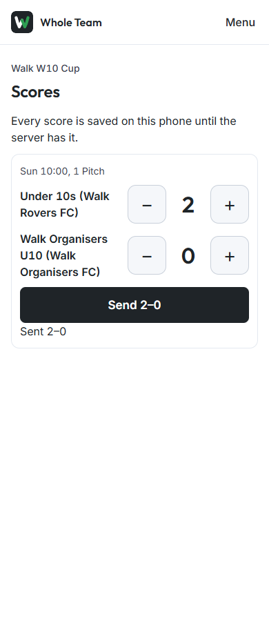 Entering a score