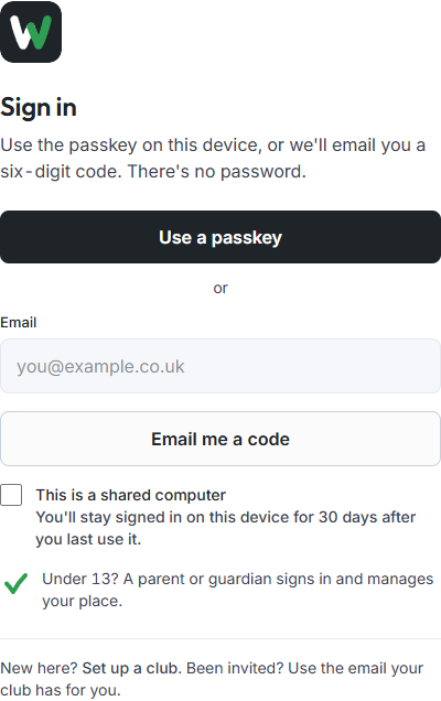 Signing in with a passkey offered