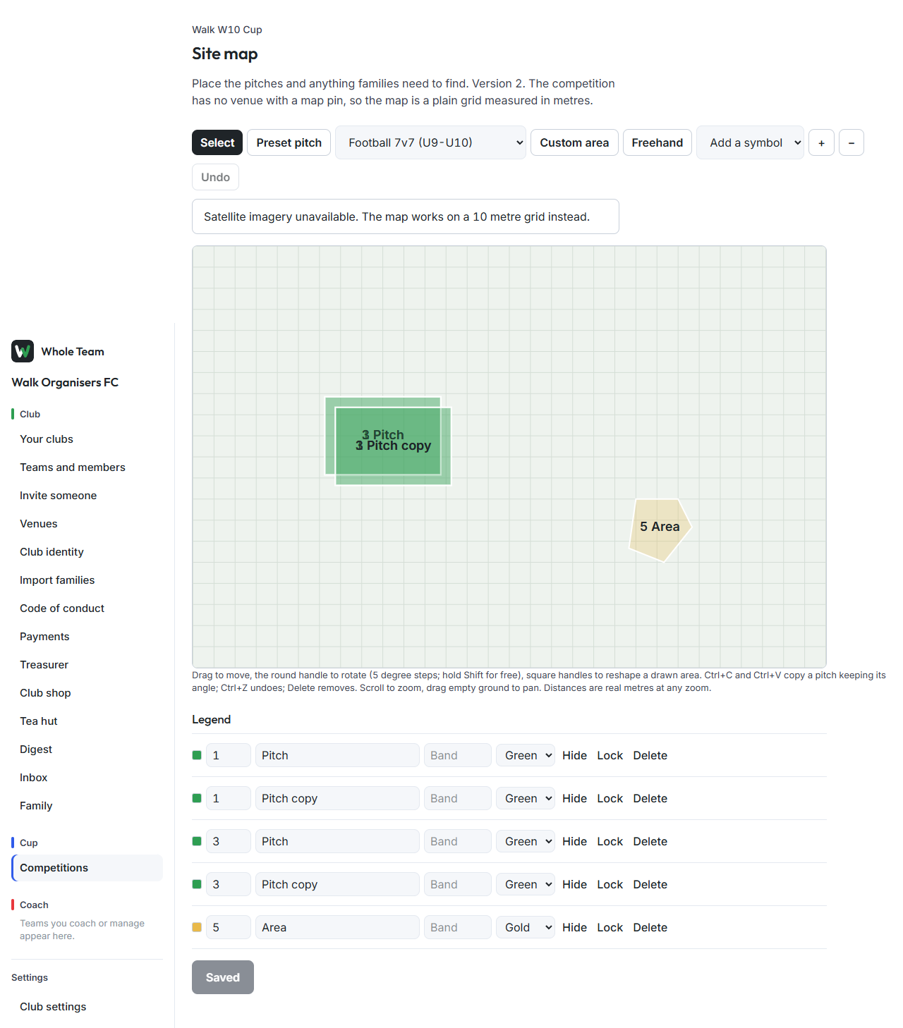 The site map editor